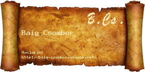 Baig Csombor névjegykártya